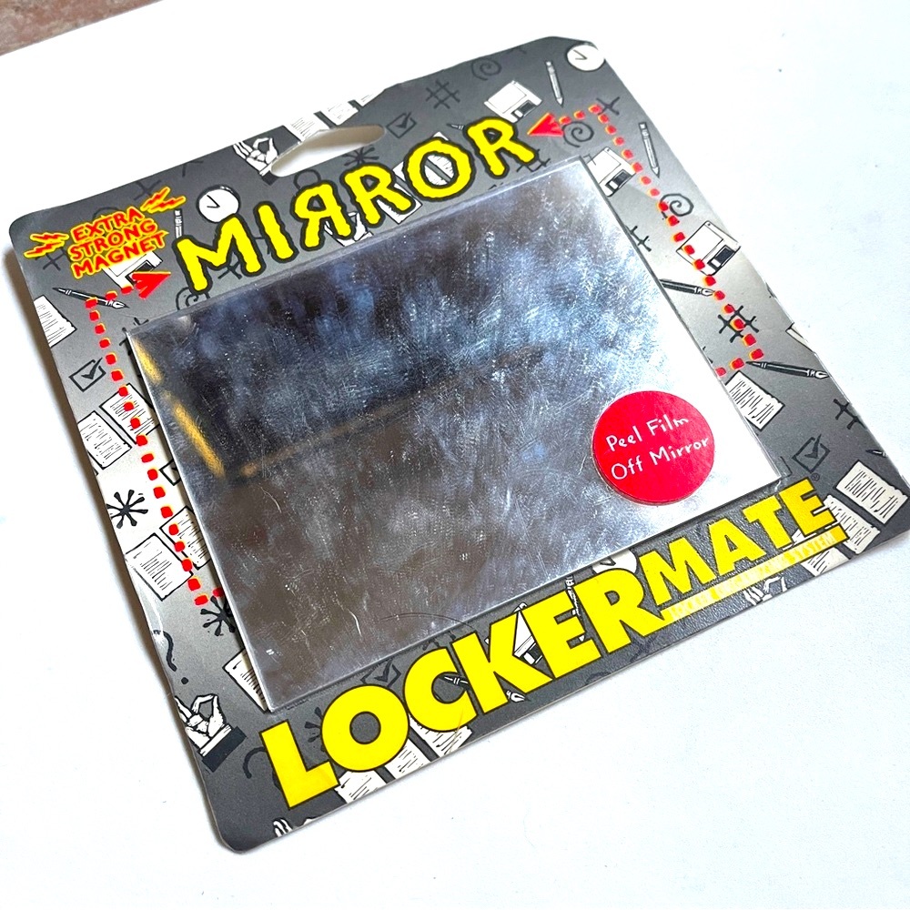 Locker mate- Silver Magnetic Mirror 5 inch wide- New- Made in U.S.A.